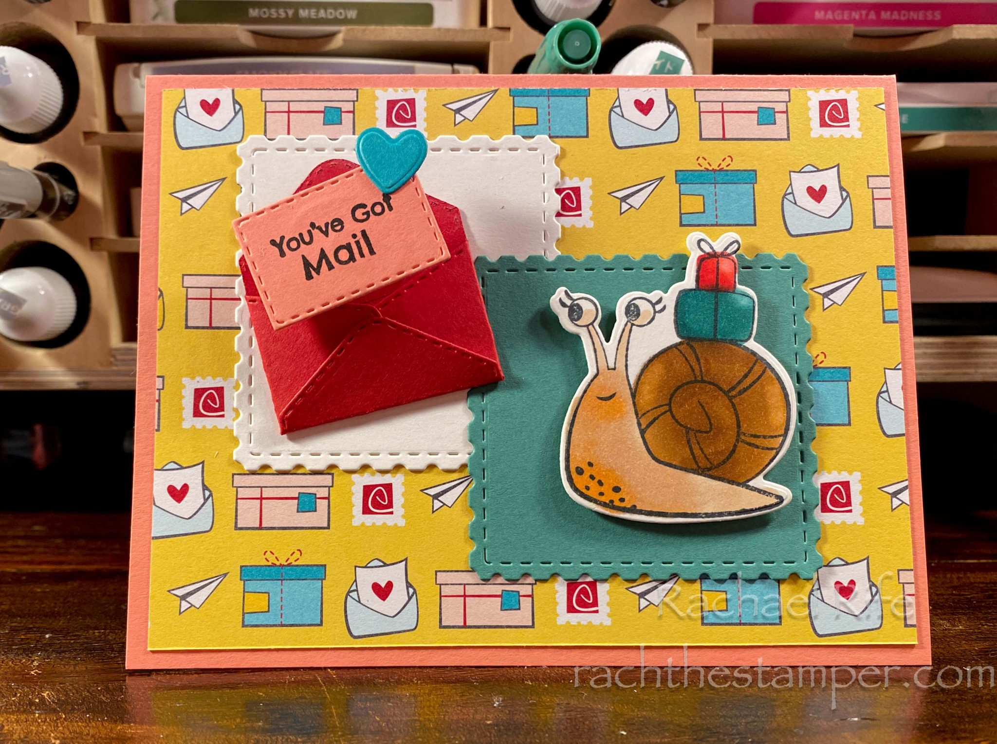 Snail Mail EASY Wobbler card – RachTheStamper